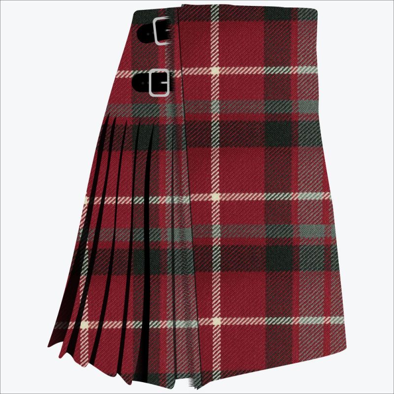 clan fraser red muted tartan kilt 1