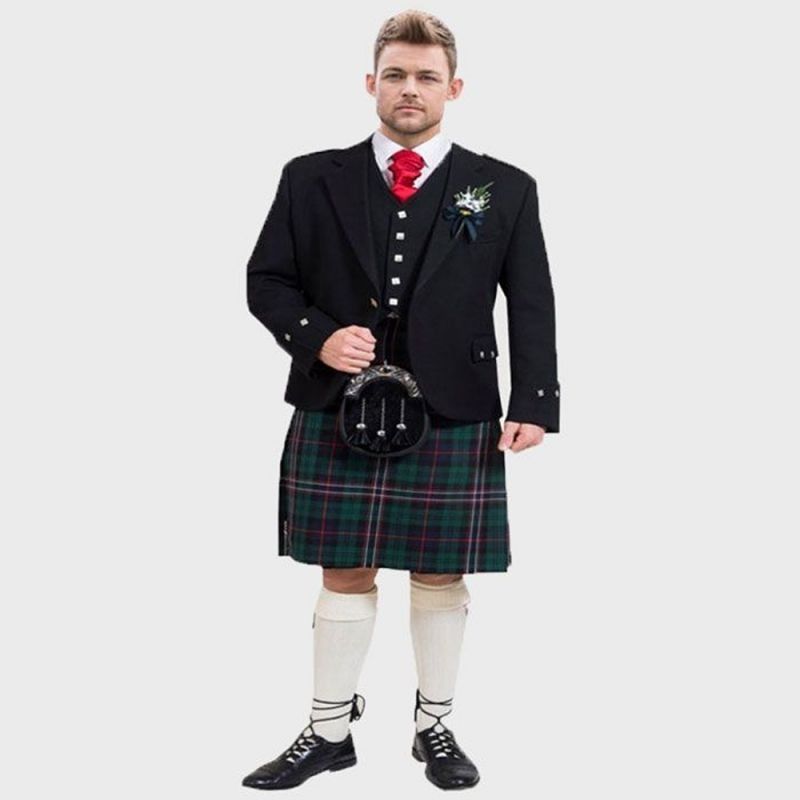 Black Argyll Jacket & Kilt Outfit Package