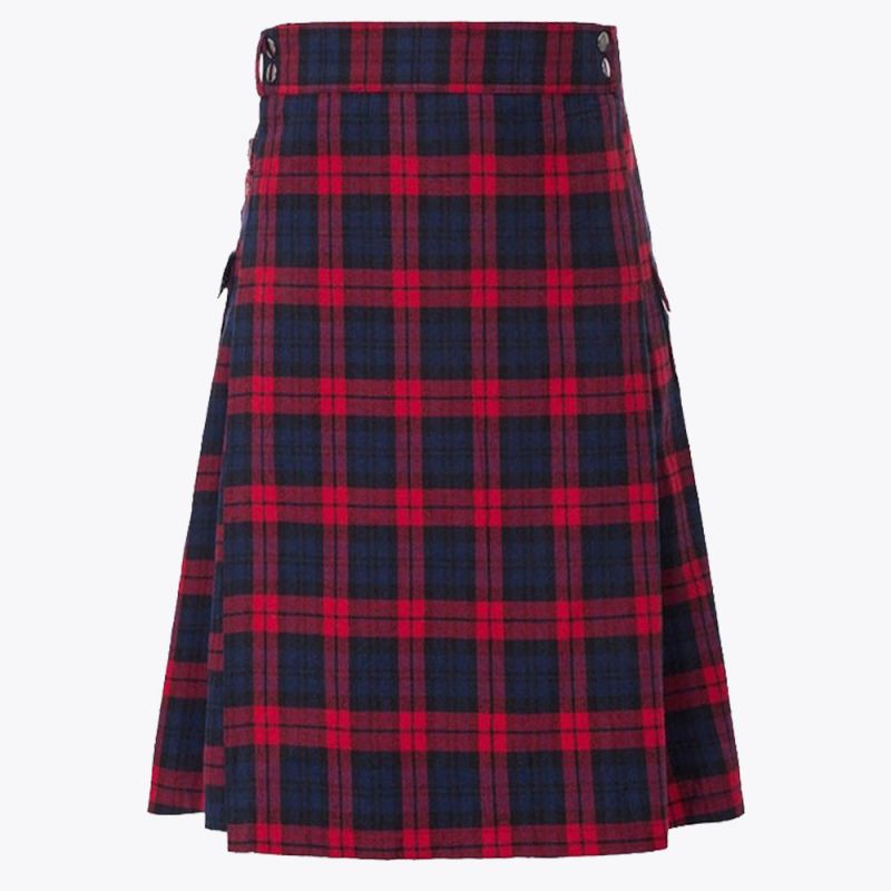 Brown Modern Utility Tartan kilt With Tartan Straps - Image 2