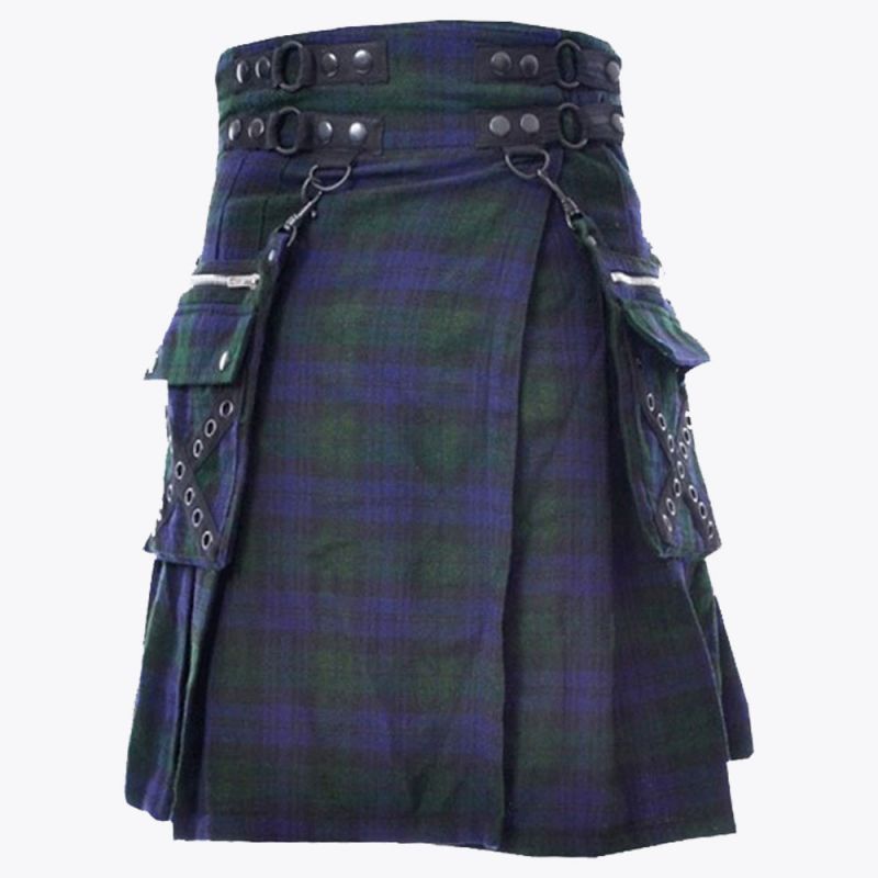 Cato Black Watch Utility Style Tartan Kilt