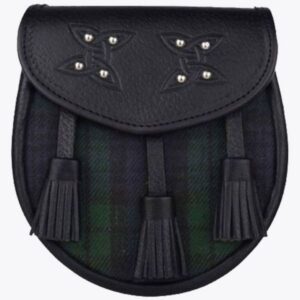 genuine leather with black watch tartan +US$&nbsp;50.00