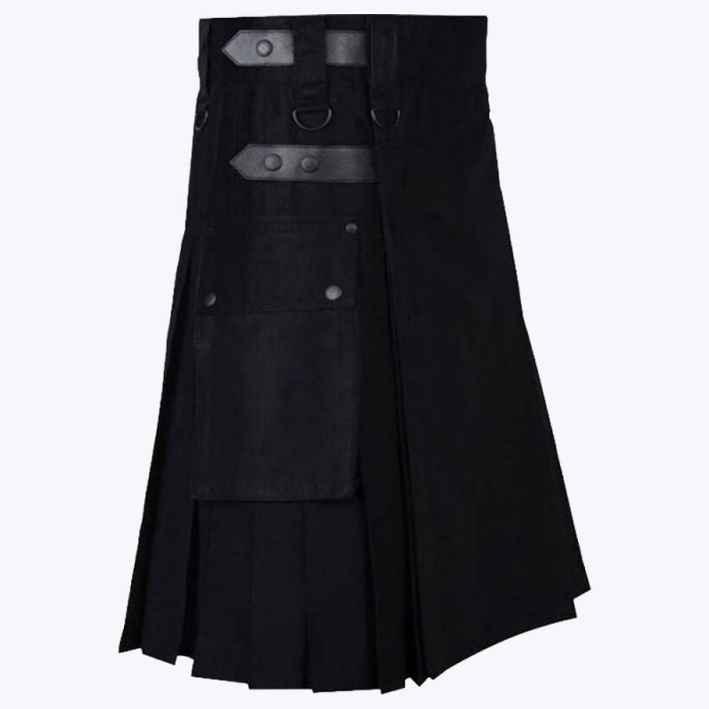 lautreamont men black utility kilt 1