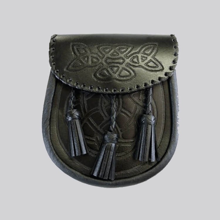 black celtic embossed leather sporran.jpg