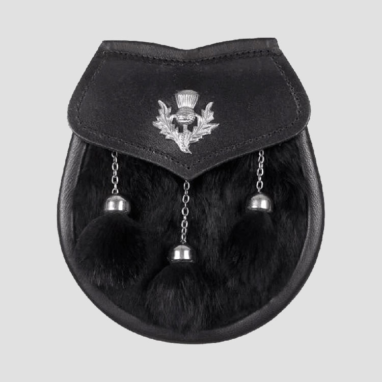 black rabbit fur thistle semi dress sporran.jpg