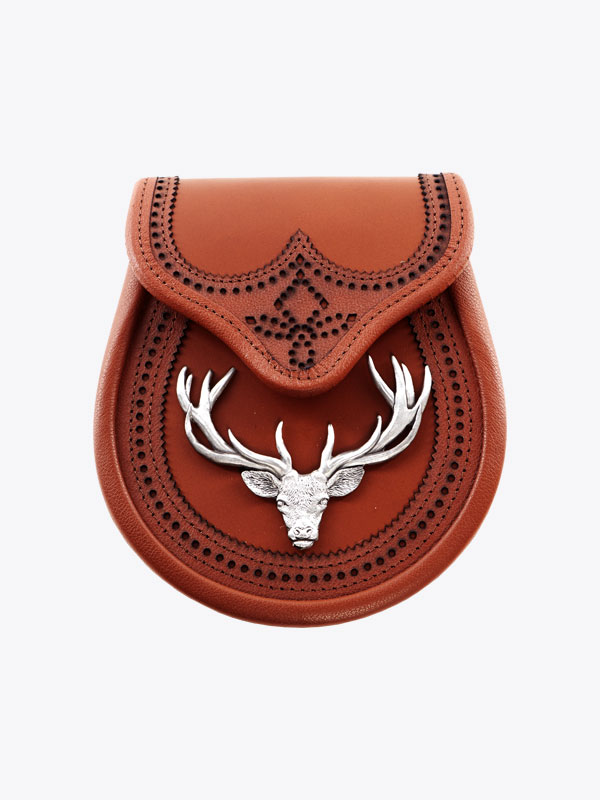 brown leather stag semi dress sporran.jpg