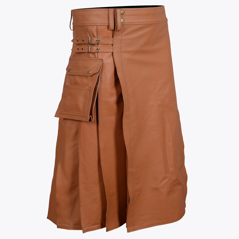 brown leather utility kilt for men 2 .jpg