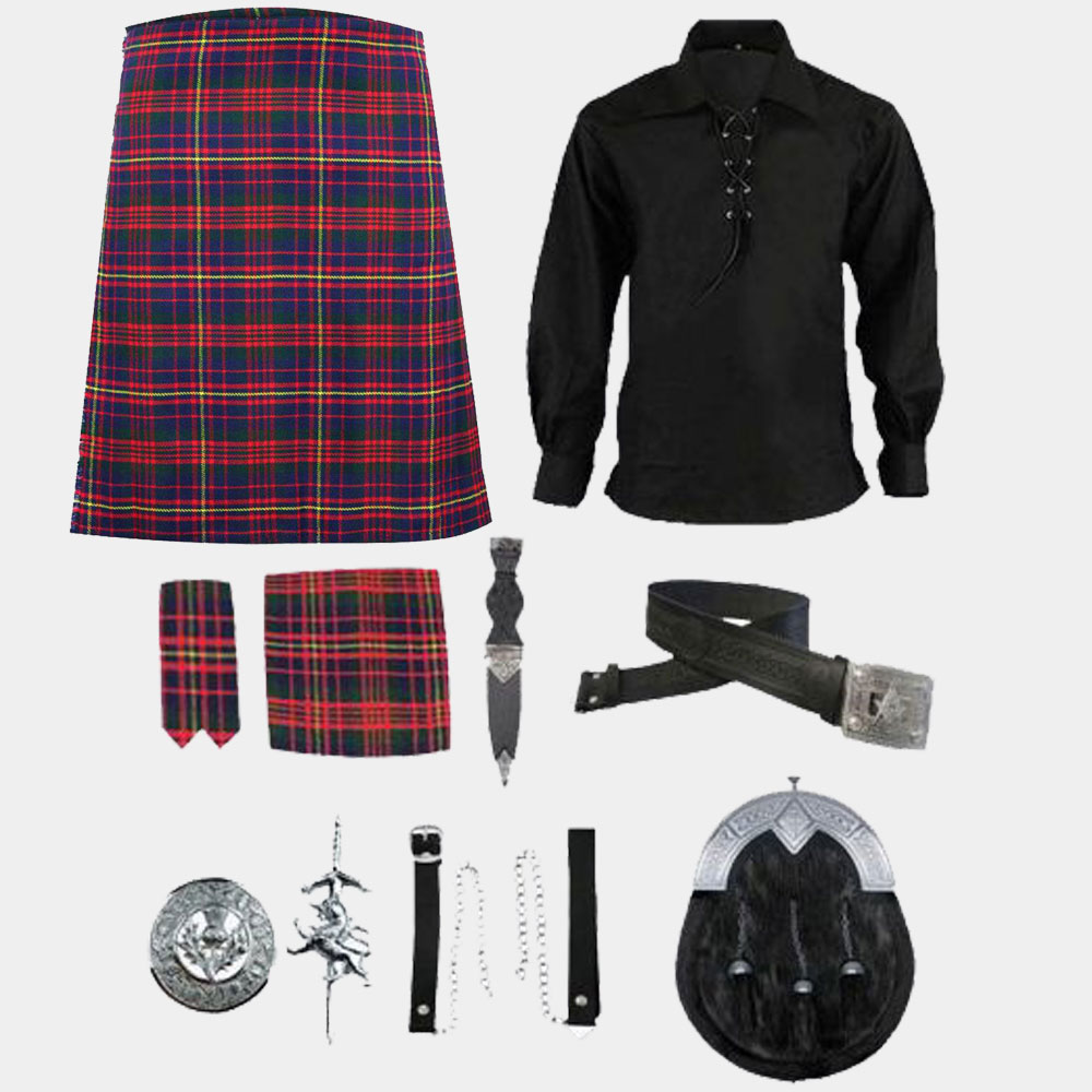 cameron of erracht tartan kilt ghilie shirt with accessories.jpg