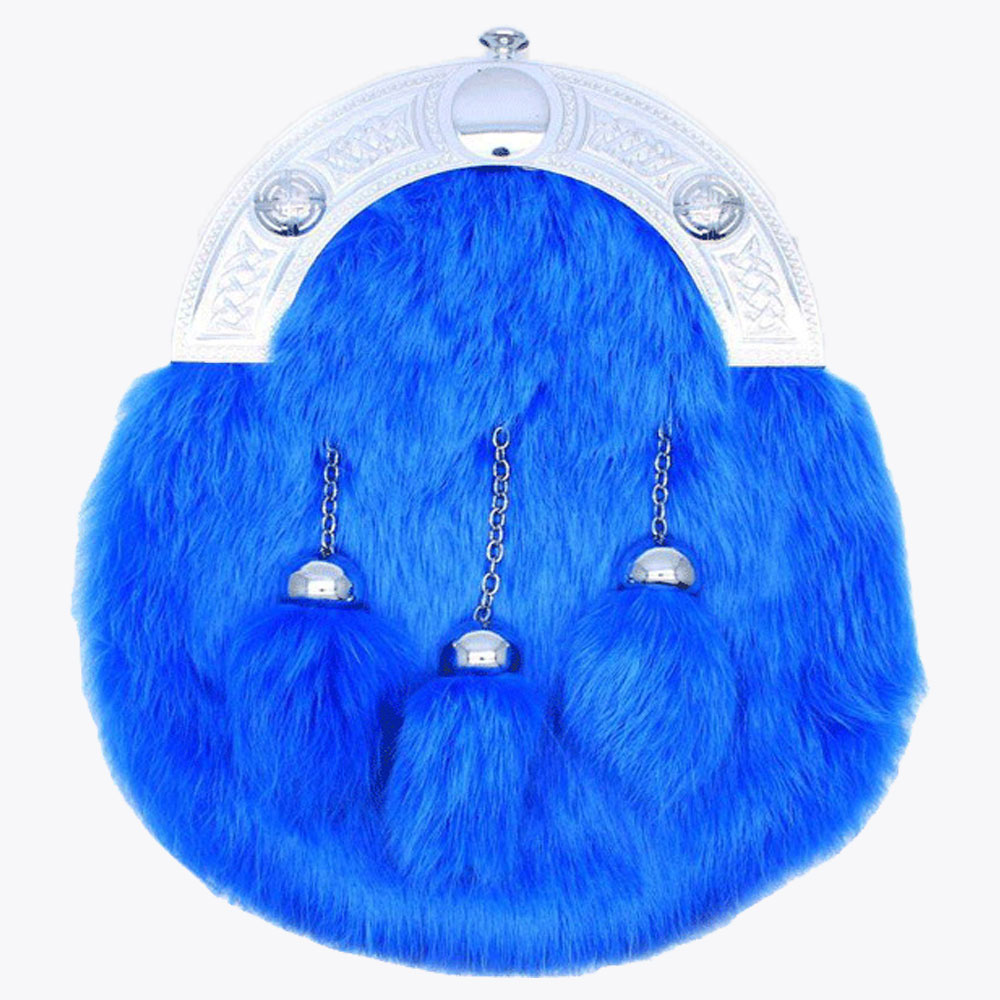 chrome celtic full dress knot light fashion blue rabbit fur sporran.jpg