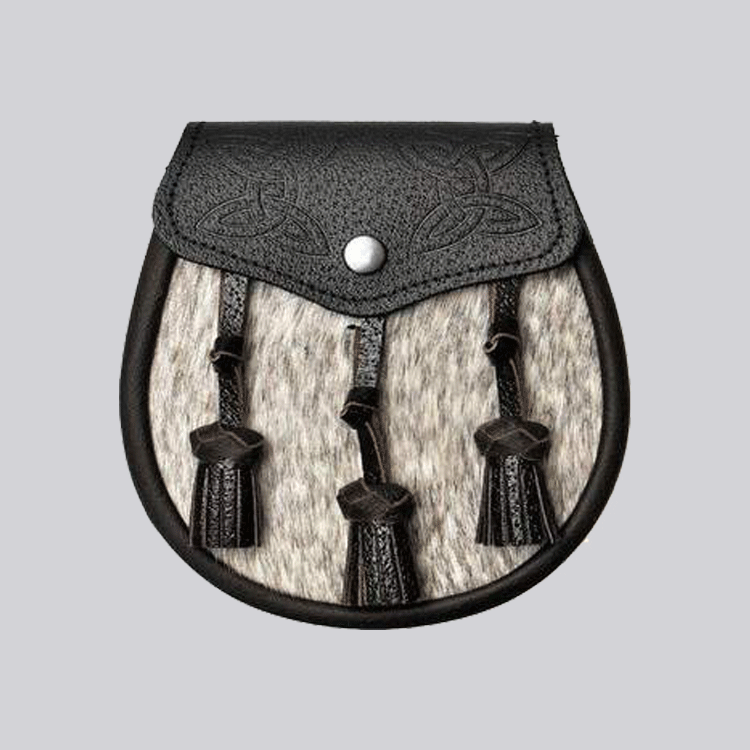 dark brown celtic embossed calfskin semi dress sporran.gif