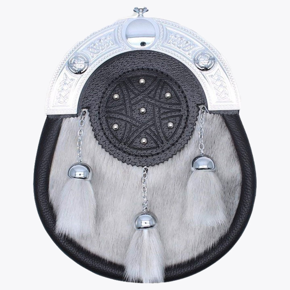 full dress sporran light grey sealskin with free chain belt.jpg