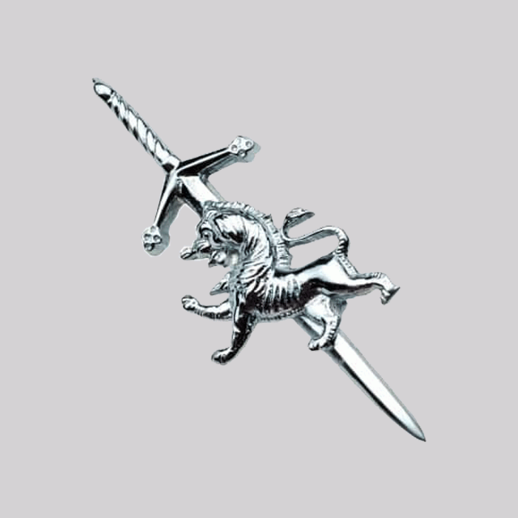 highland scottish rampant lion kilt pin chrome finish.gif
