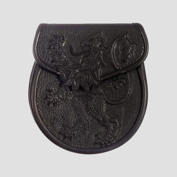 lion embossed black leather sporran.jpg