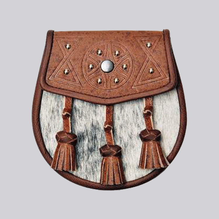 natural calfskin khaki semi dress studded sporran.gif