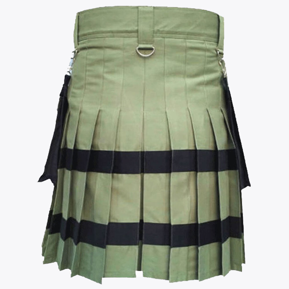olive green utility kilt with black stripes for mes.jpg