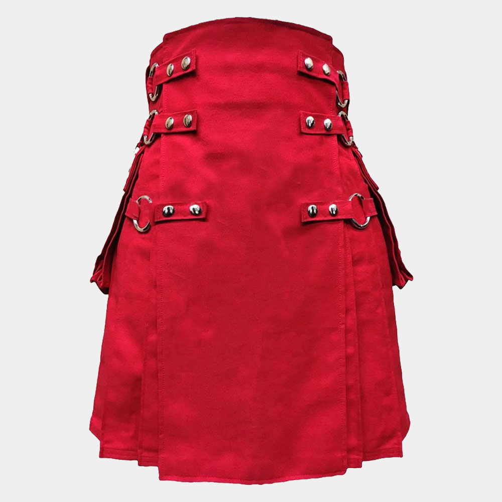 red canvas cloth straps utility kilt for men 3 .jpg