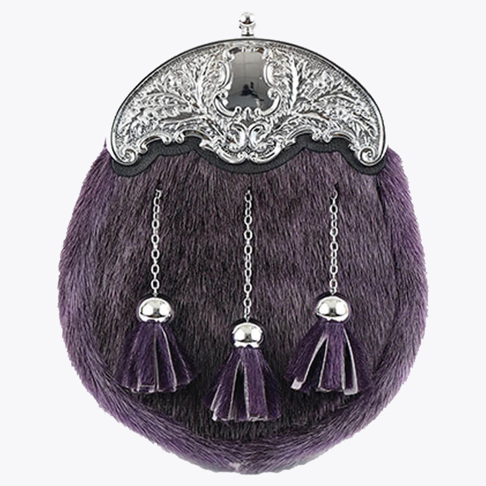 seal purple sporran with free chain belt.jpg