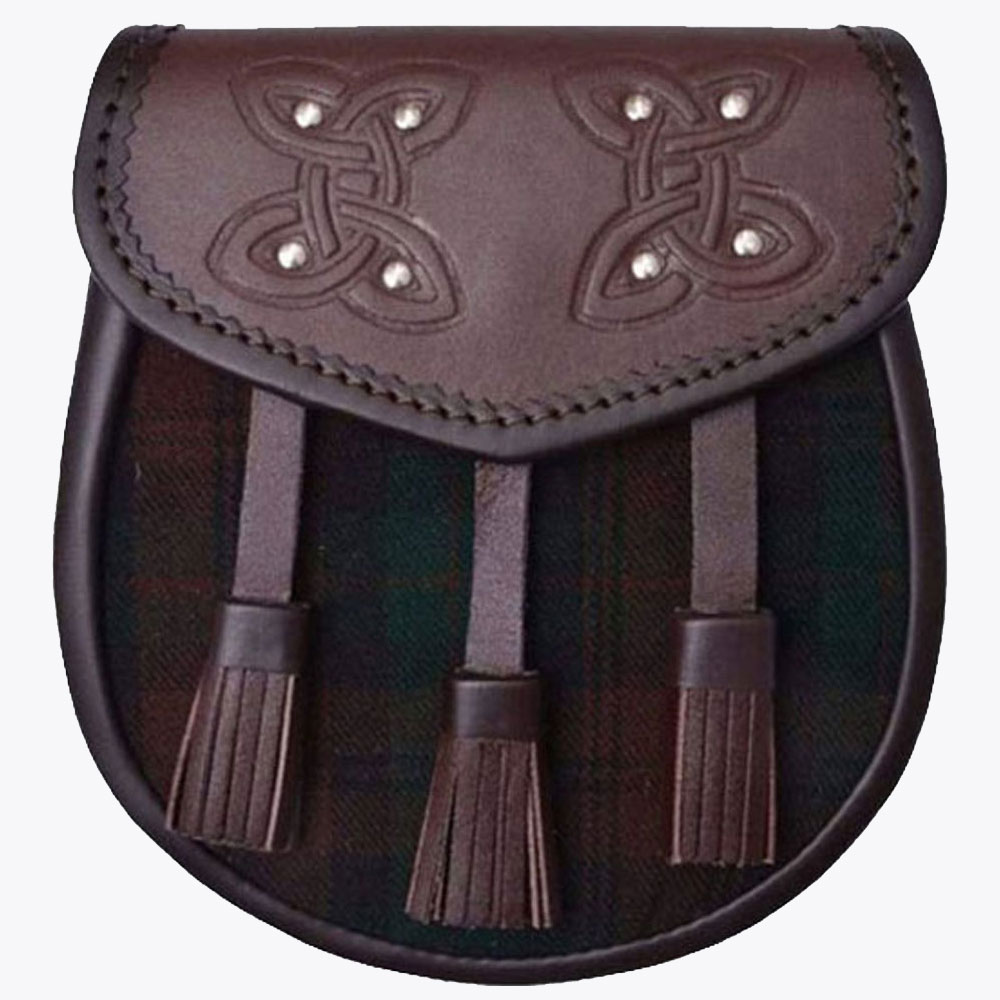 semi dress brown watch genuine leather tassels sporran.jpg