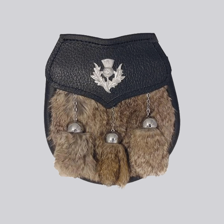 thistle emblem grey rabbit fur semi dress sporran.gif