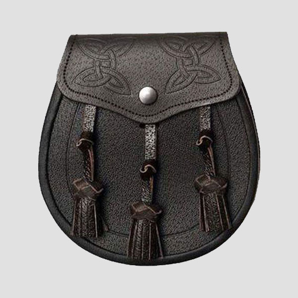 twin swirl celtic embossed dark brown leather sporran.jpg